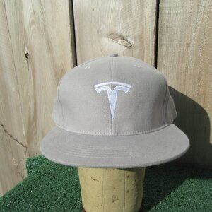 TESLA Management Team Gray Snapback Baseball Hat Cap